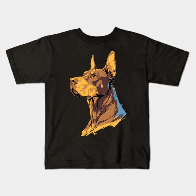 doberman Kids T-Shirt by StevenBag